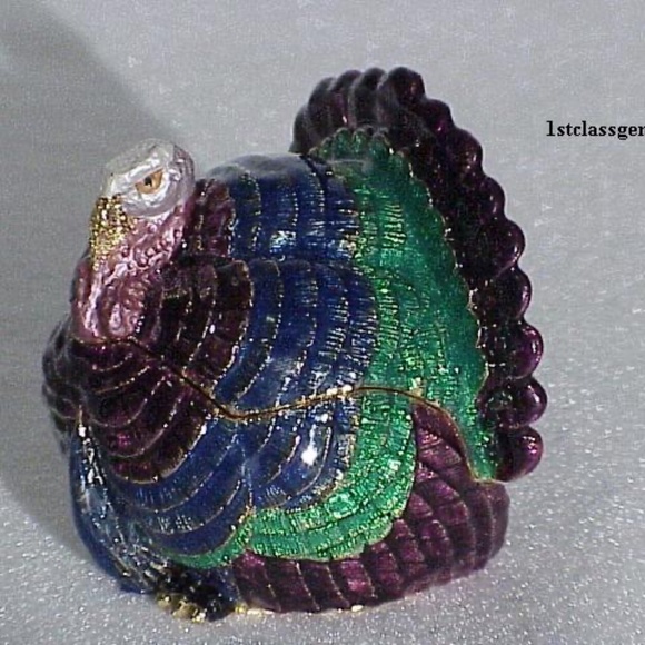 FINAL SALE PRICE NYCO International Cloisonne Turkey Box in Purple - Picture 2 of 4